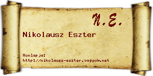 Nikolausz Eszter névjegykártya